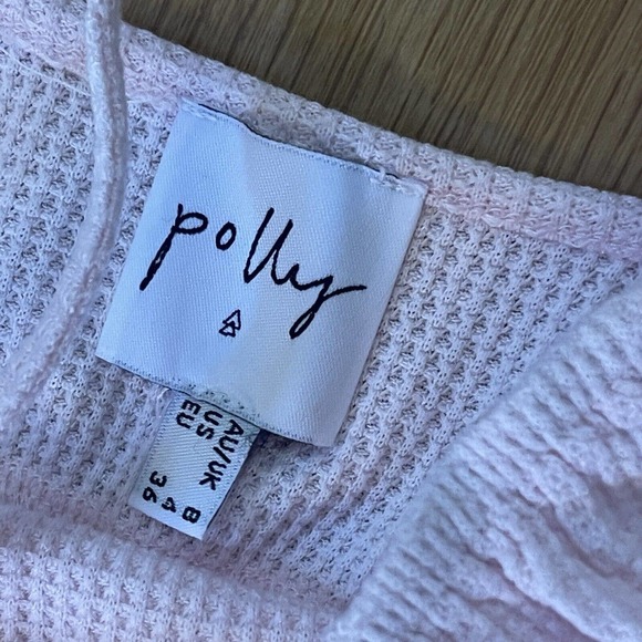 Women's Princess Polly Size 4 Light Pink Thermal Waffle Knit Bodycon Dress - Picture 6 of 7